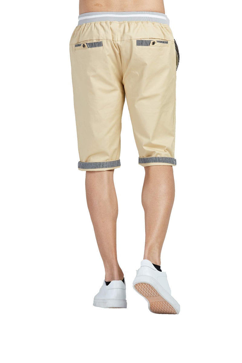 Tansozer Men's Shorts Casual Classic Fit Drawstring Summer Beach Shorts with Elastic Waist and Pockets (Khaki, XX-Large) - Image 5